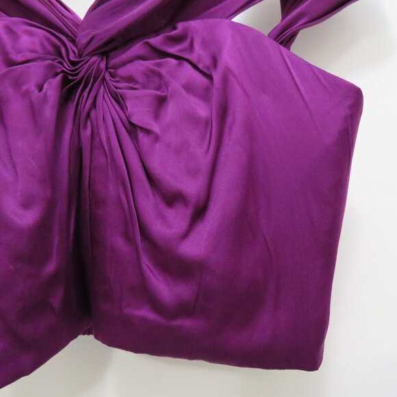 AMUR Winnie Off the Shoulder Purple 100% Silk Top - Size XXS NWT - Picture 3 of 14